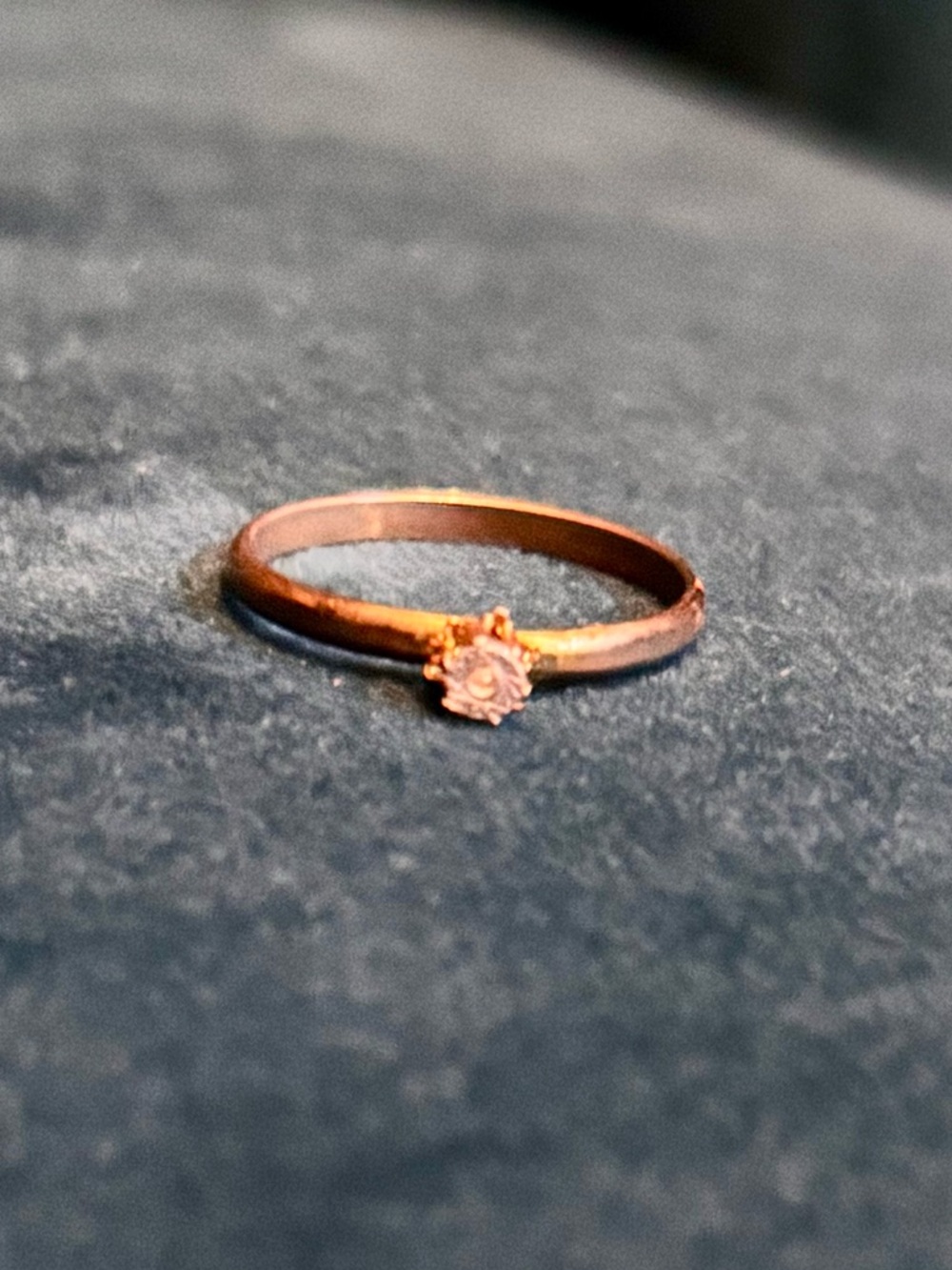 Vintage 90’s Delicate Rose Real Diamond Gold Solitaire Flower Ring 🌹💍